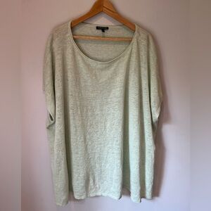Eileen Fisher Linen Light Green Tunic Top